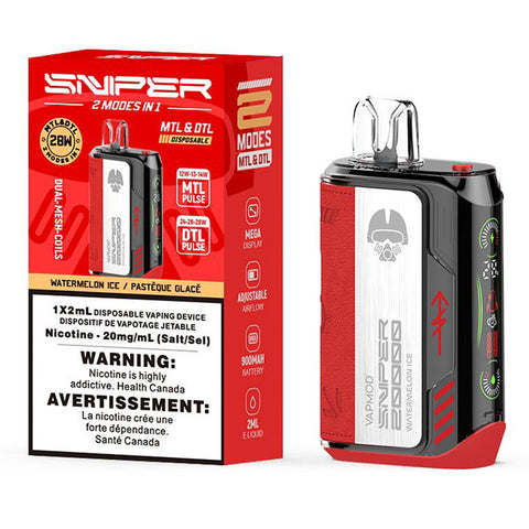 Sniper 20k bold hit watermelon ice disposable at your local vape shop