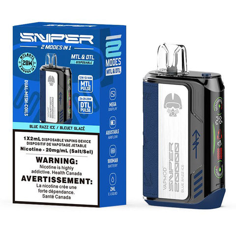 Sniper Blue razz ice 20k bold hit disposable at avpe store nea rme 