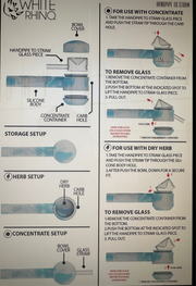 White Rhino Handpipe to Straw Display, Glow in the Dark