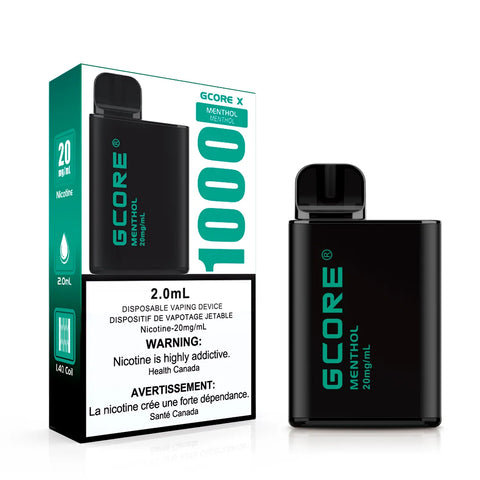 Menthol Gcore X vape disposable at vape shop Vancouver