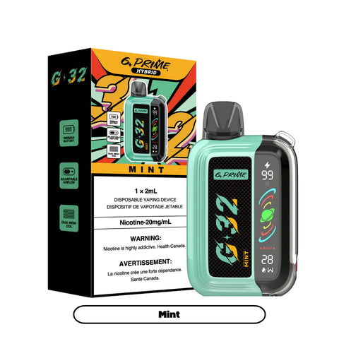 g prime 32k disposable Mint available at savory vapes vape store 