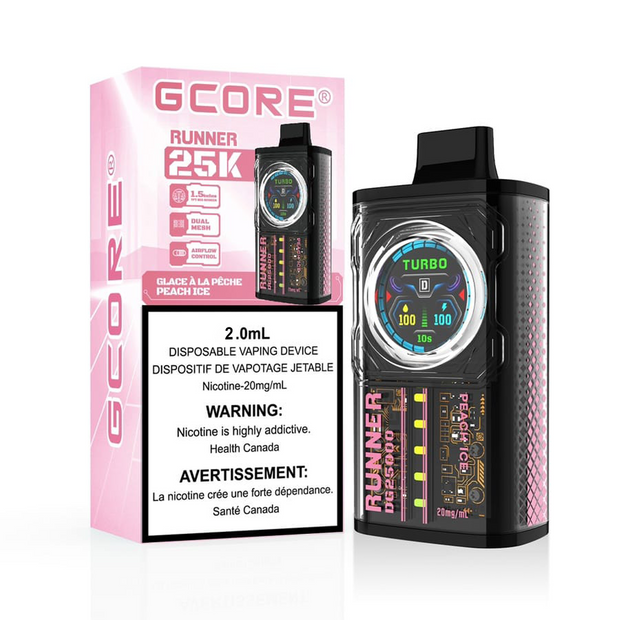Peach ice  gcore runner - vape shop near me - savory vapes 