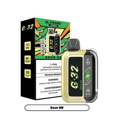 g prime 32k disposable Sour Gb  available at savory vapes vape store 