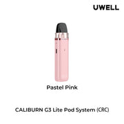 uwell caliburn g3 lite in pale pink available at vape shop 