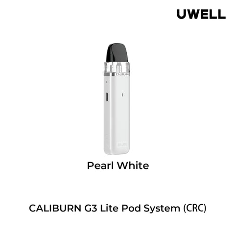 uwell caliburn g3 lite in pearl white available at savory vapes vape shop 