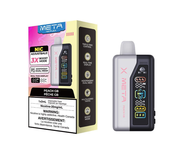 meta nicflex 40k disposable peach Gb  at vape shop near me 