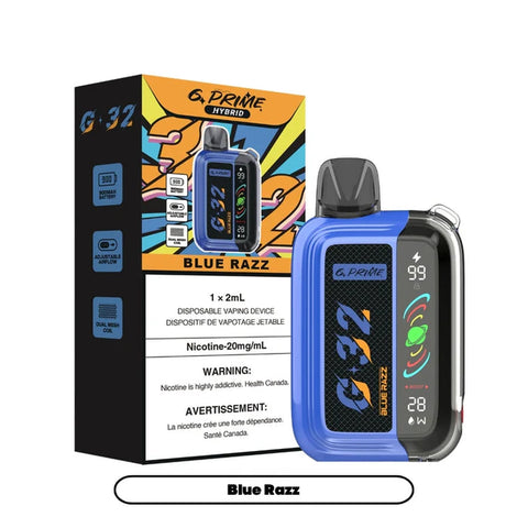 g prime 32k disposable Blue Razz  available at savory vapes vape store 