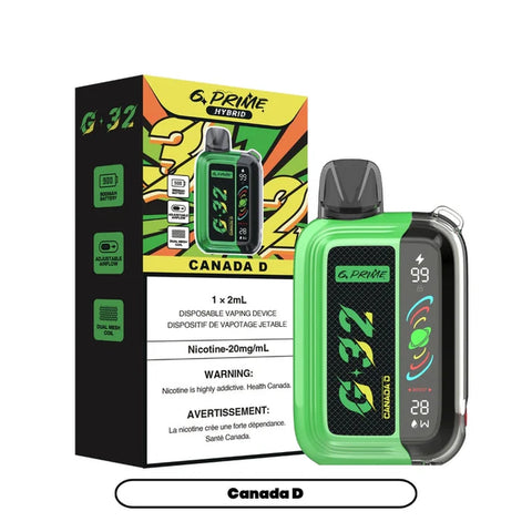 g prime 32k disposable Canada D available at savory vapes vape store 