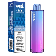 Vfeel V1 dispo Blue raspberry peach icenow at your vape shop