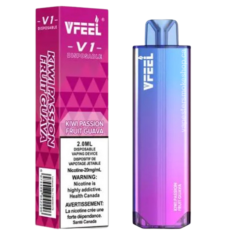 Vfeel V1 dispo kiwi passionfruit guava now at your vape shop 