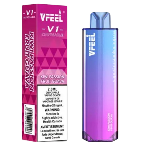 Vfeel V1 dispo kiwi passionfruit guava now at your vape shop 