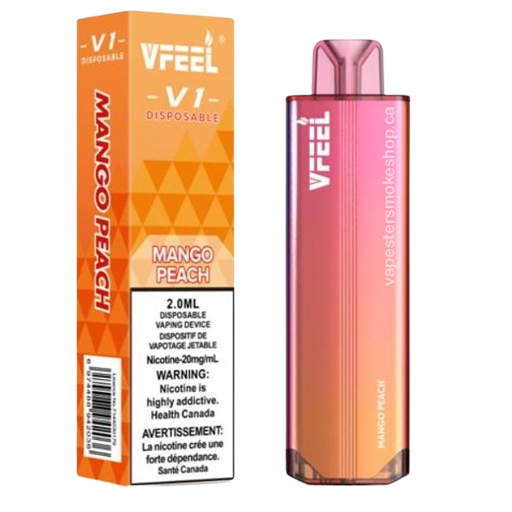 Vfeel v1 disposable at  your local vape store mango peach