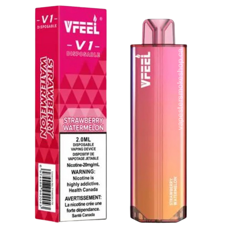 Vfeel V1 dispo strawberry  wateremlon now at your vape shop