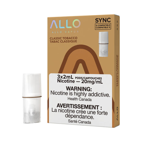 classic tobacco allo sync pods at savory vapes