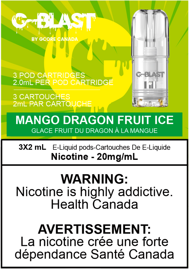 mango dragonfruit ice gcore pods  at savory vape shop burnaby